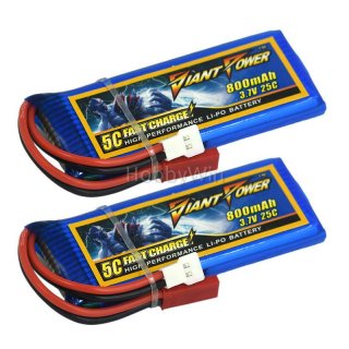 3.7V 1S 800mAh 25C LiPO Battery MX2.0 2P positive +JST plug