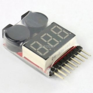 1-8S Lithium Battery Voltage Tester Low Voltage Buzzer Alarm