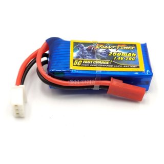 7.4V 2S 250mAh 20C LiPO battery JST plug