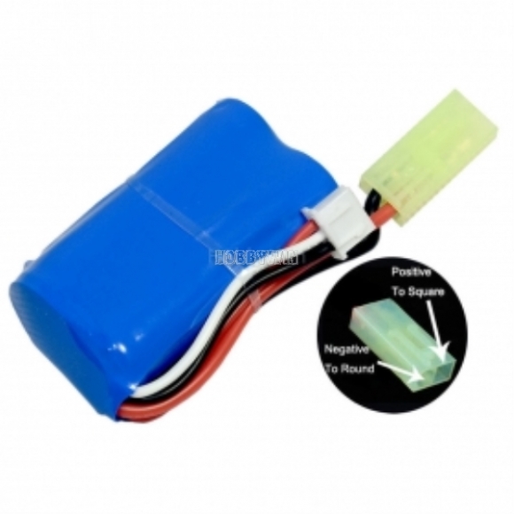 7.4V 2S 650mAh 15C 14500 Li-Ion Battery Mini Tamiya female plug