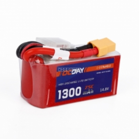 4S/14.8V 1300mAh 75C LiPO Battery XT60 plug