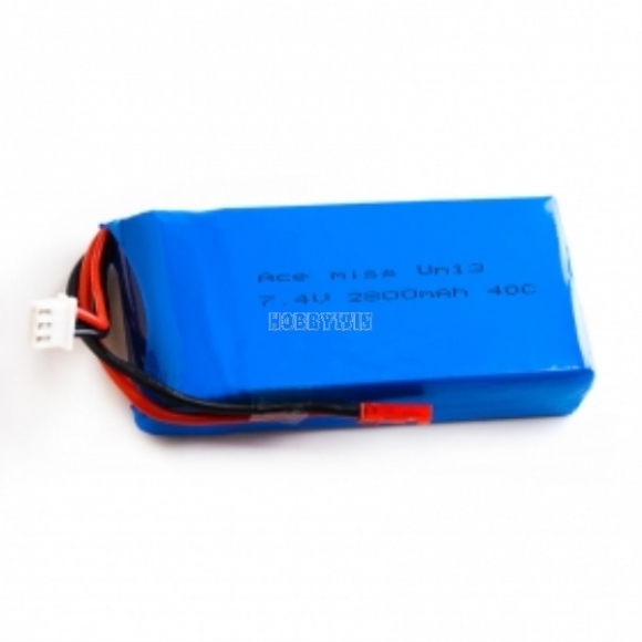 7.4V 2S 2800mAh 40C LiPO battery JST-plug