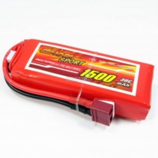 11.1V 3S 1500mAh 30C LiPO Battery T plug