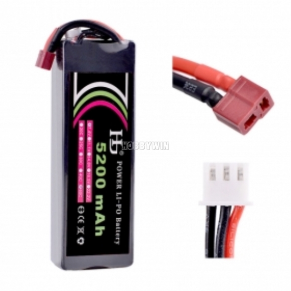 7.4V 2S 5200mAh 60C Lipolymer Battery deans T plug