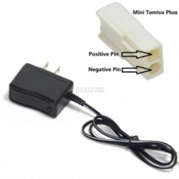 7.2V 250mA US Charger Mini Tamiya Female Plug Positive to Square