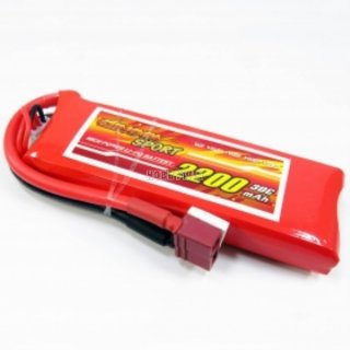 7.4V 2S 2200mAh 30C LiPO Battery T plug