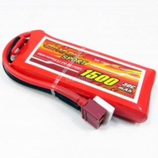 7.4V 2S 1500mAh 30C LiPO Battery T plug