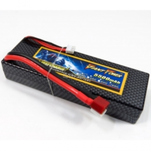 7.4V 2S 5500mAh 65C LiPO Battery T plug