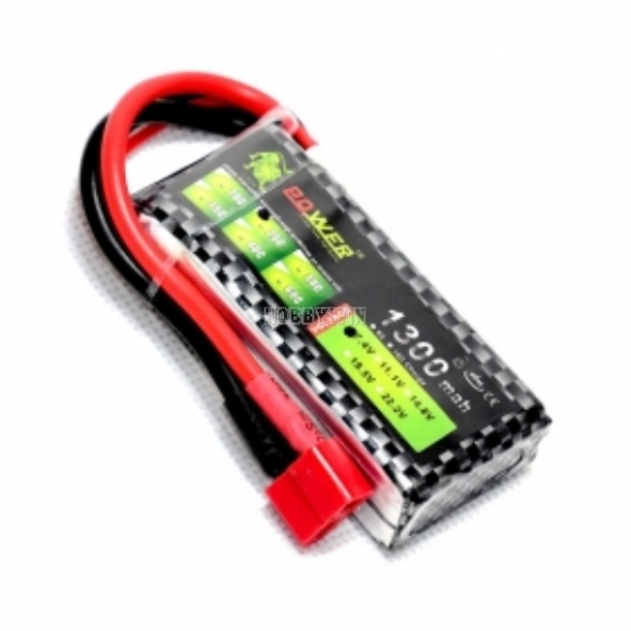 7.4V 2S 1300mAh 25C LiPo Battery T plug