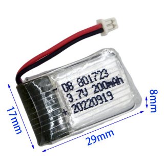 3.7V 200mAh 20C LiPO Battery PH1.25 Positive Plug