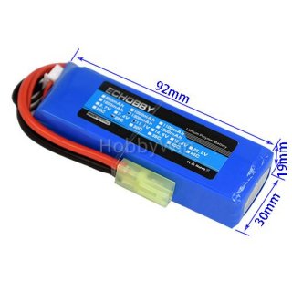 11.1V 3S 1300mAh 25C LiPO Battery EL2P female P -TO- S