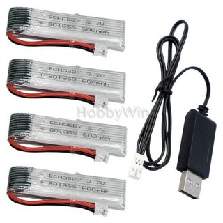 3.7V 600mAh 25C LiPO Battery PH2.0 positive plug