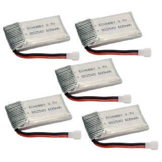 5PCS 3.7V 600mAh 25C LiPo Battery MX2.0-2P plug