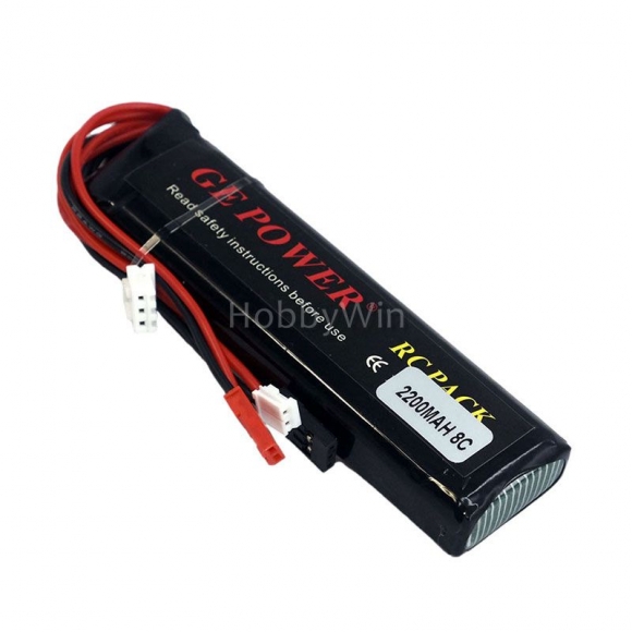 7.4V 2S 2200mAh 8C LiPO Battery JST +Futaba +JR plug