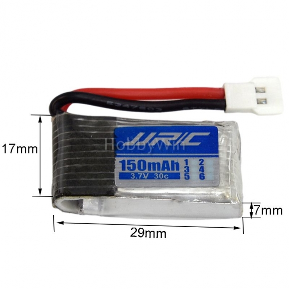 3.7V 1S 150mAh 30C LiPO Battery MX2.0 -2P positive plug