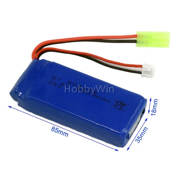 7.4V 2S 2000mAh 25C LiPO Battery green EL2P female P -TO- S