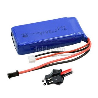 7.4V 2S 2000mAh 25C LiPO Battery SM2P reverse plug