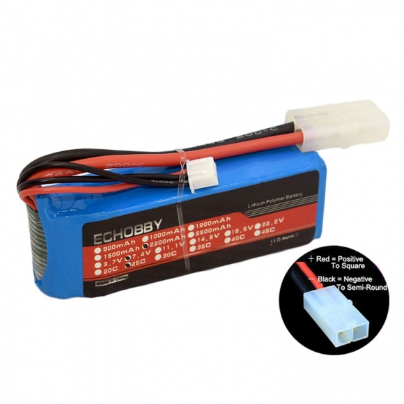 7.4V 2S 2200mAh 25C LiPO Battery KET -2P female P -TO- S