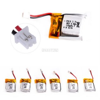 6pcs 3.7V 100mAh 20C LiPO battery ph1.25 plug