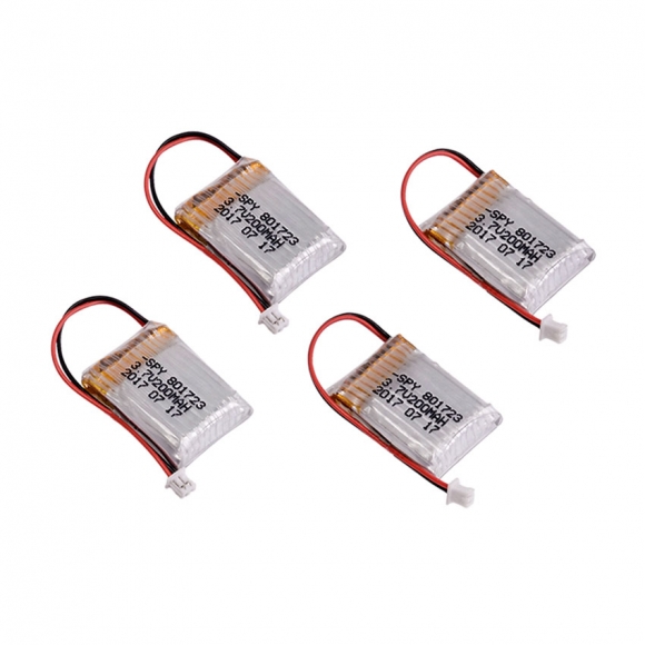 4pcs 3.7V 200mAh 20C LiPO Battery PH2.0 positive plug