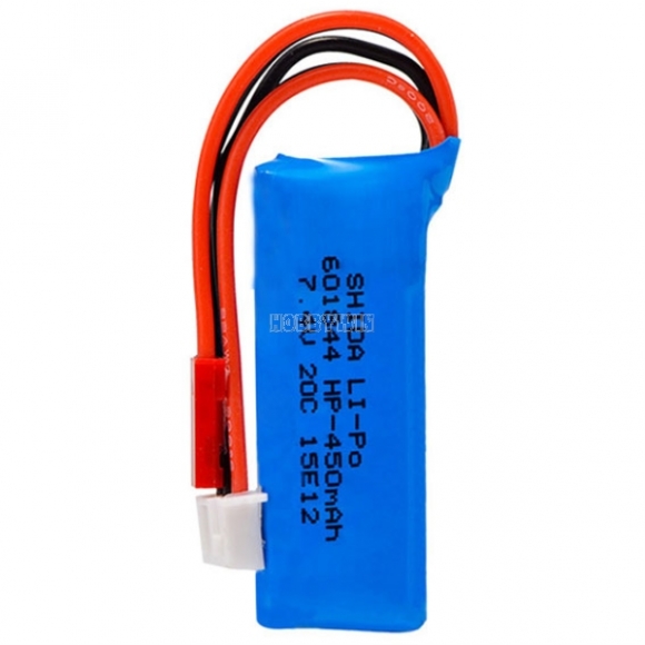 7.4V 2S 450mAh 20C LiPO battery JST plug