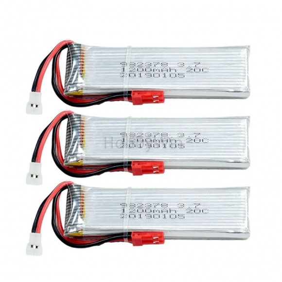 3.7V 1S 1200mAh 20C LiPO Battery JST +MX2.0 2P positive plug