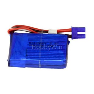 7.4V 2S 850mAh 25C LiPO Battery EC2 plug