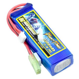 11.1V 3S 1300mAh 20C LiPO Battery Green EL2P female P- TO -R