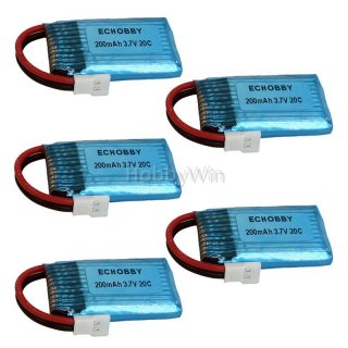 3.7V 200mAh 20C LiPO Battery MX2.0 2P Positive Plug