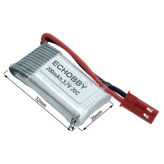 3.7V 200mAh 20C LiPO Battery JST plug