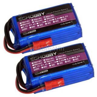 7.4V 2S 600mAh 20C LiPO Battery JST plug