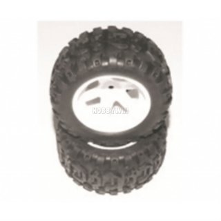 HBX part 16046W White Rim Wheels Complete (Truck)