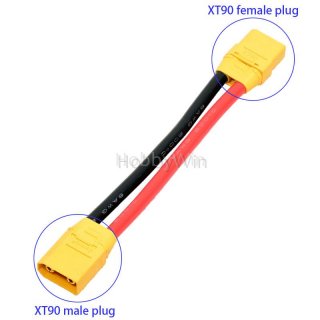 XT90 plug Extension Cable 8awg Wire 1 Female +1 Male