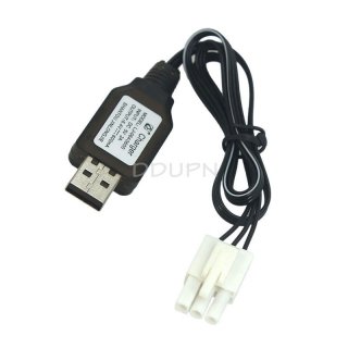 6.4V 600mA USB Charger Cable EL4.5 3P male Rev plug