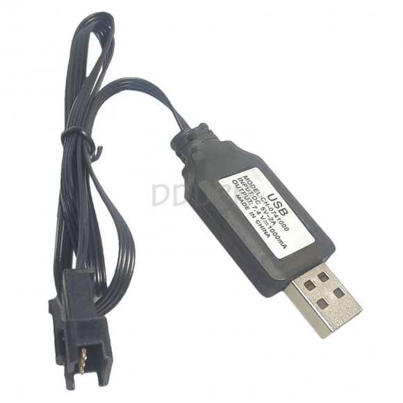 3.7V x2 (7.4V 2S) LiPO USB Charger 1A SM4P Rev Female Plug