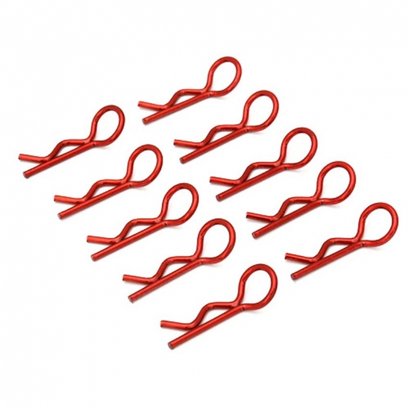Red Thickened Medium Ring 1/8 Body Clips 45 degree 10pcs