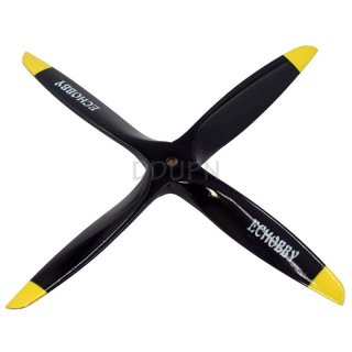 4 Blades 10x6 Engine Power Wood Propeller Black Puller