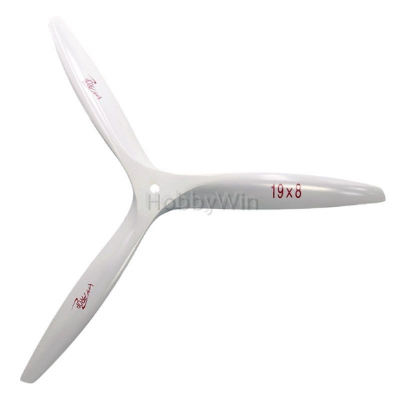 3 Bladed 19x8 Engine Wood Propeller White