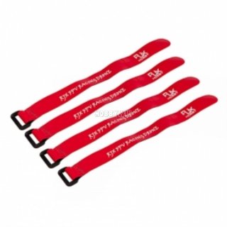 Non-Slip Silicone Battery Strap 250x20mm Red 4pcs