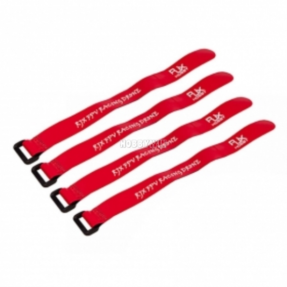 Non-Slip Silicone Battery Strap 250x20mm Red 4pcs