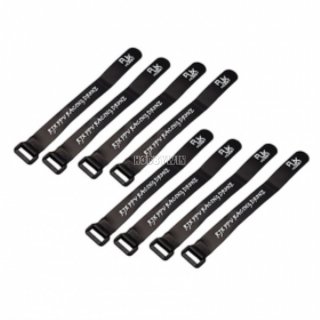 Non-Slip Silicone Battery Strap 200x20mm Black 8pcs