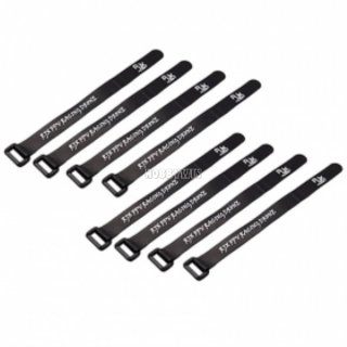 Non-Slip Silicone Battery Strap 200x15mm Black 8pcs