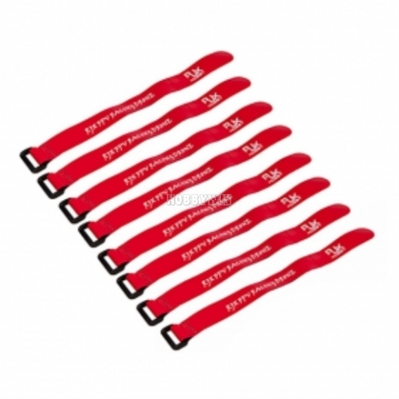 Non-Slip Silicone Battery Strap 300x20mm Red 8pcs