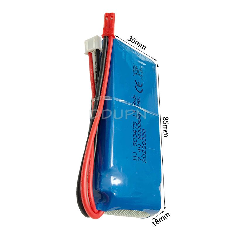 7.4V 2S 2000mAh 25C LiPO Battery JST plug  7.4V 2S 2000mAh 25C LiPO Battery JST plug
